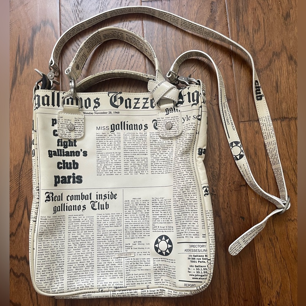 Galliano Printed Leather Shoulder Bag